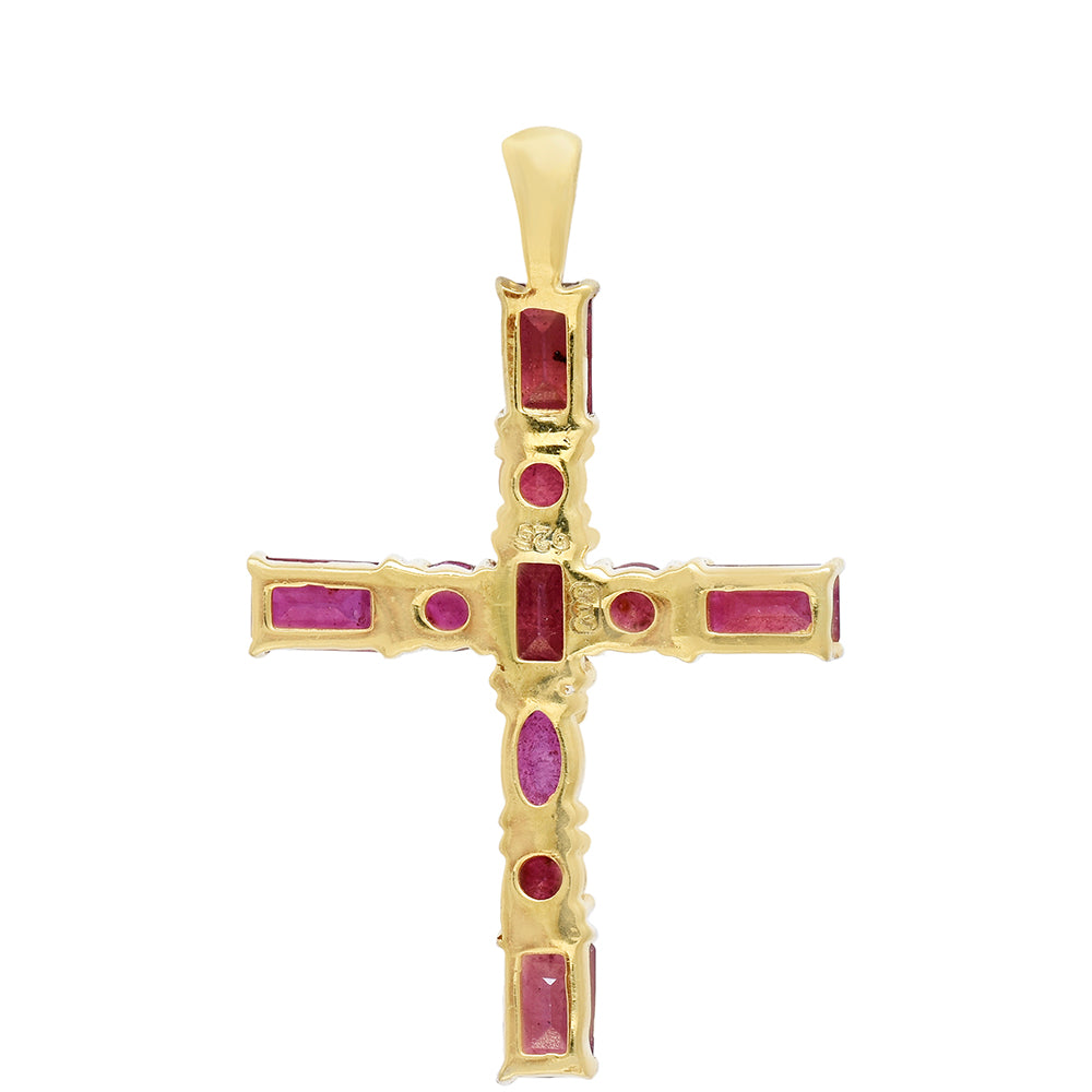 Pozlacené Stříbro 925/1000 - Přívěsek s Madagaskarským Rubínem - Karátové číslo: 2.7. přibližná hmotnost: 2.48 gramů 4 