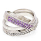 Stříbro 925/1000 - Prsten s Marockým Ametystem a Bílým Topazem - Karátové číslo: 0.75. přibližná hmotnost: 8.41 gramů