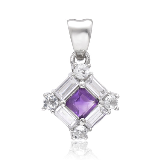Stříbrný Přívěsek s Marockým Ametystem a Bílým Topazem