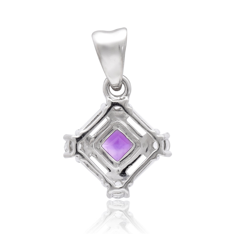 Stříbro 925/1000 - Přívěsek s Marockým Ametystem a Bílým Topazem - Karátové číslo: 0.95. přibližná hmotnost: 2.4 gramů 3 