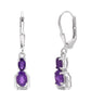 Stříbrné Náušnice s Marockým Ametystem