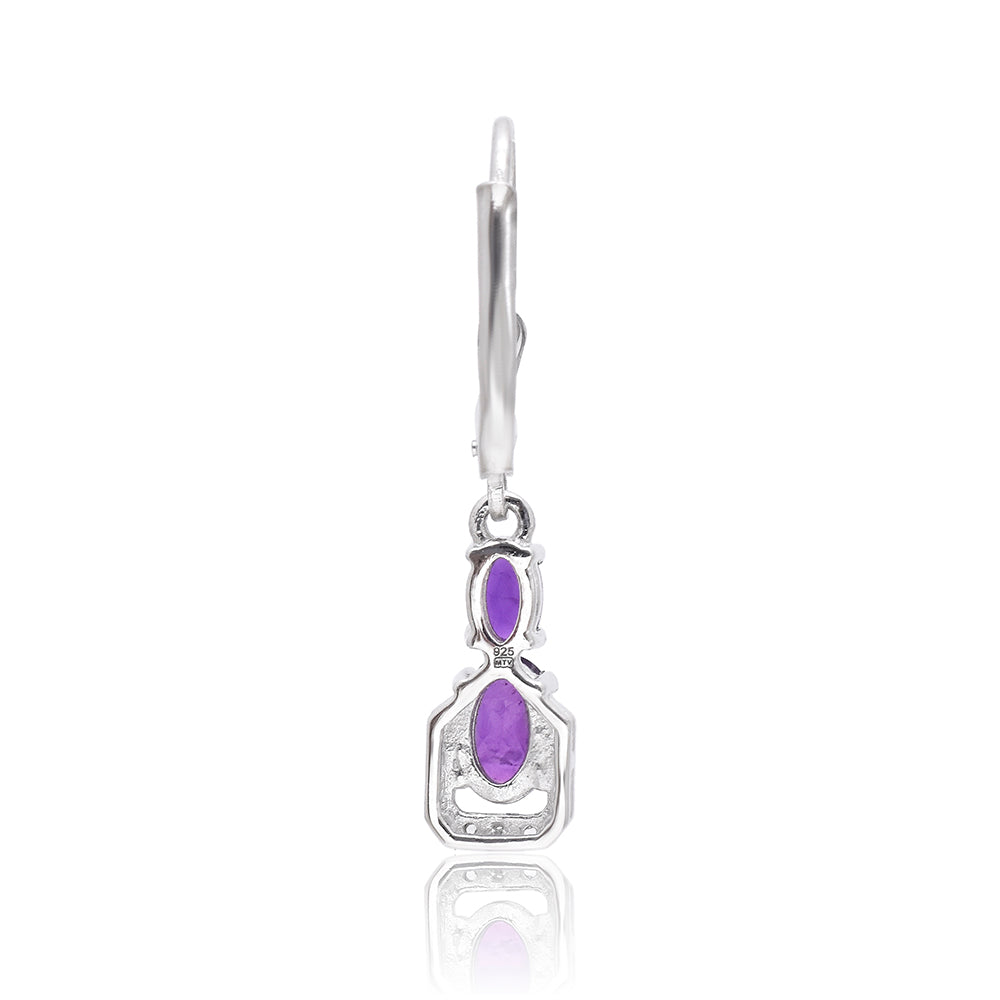 Stříbrné Náušnice s Marockým Ametystem 4 