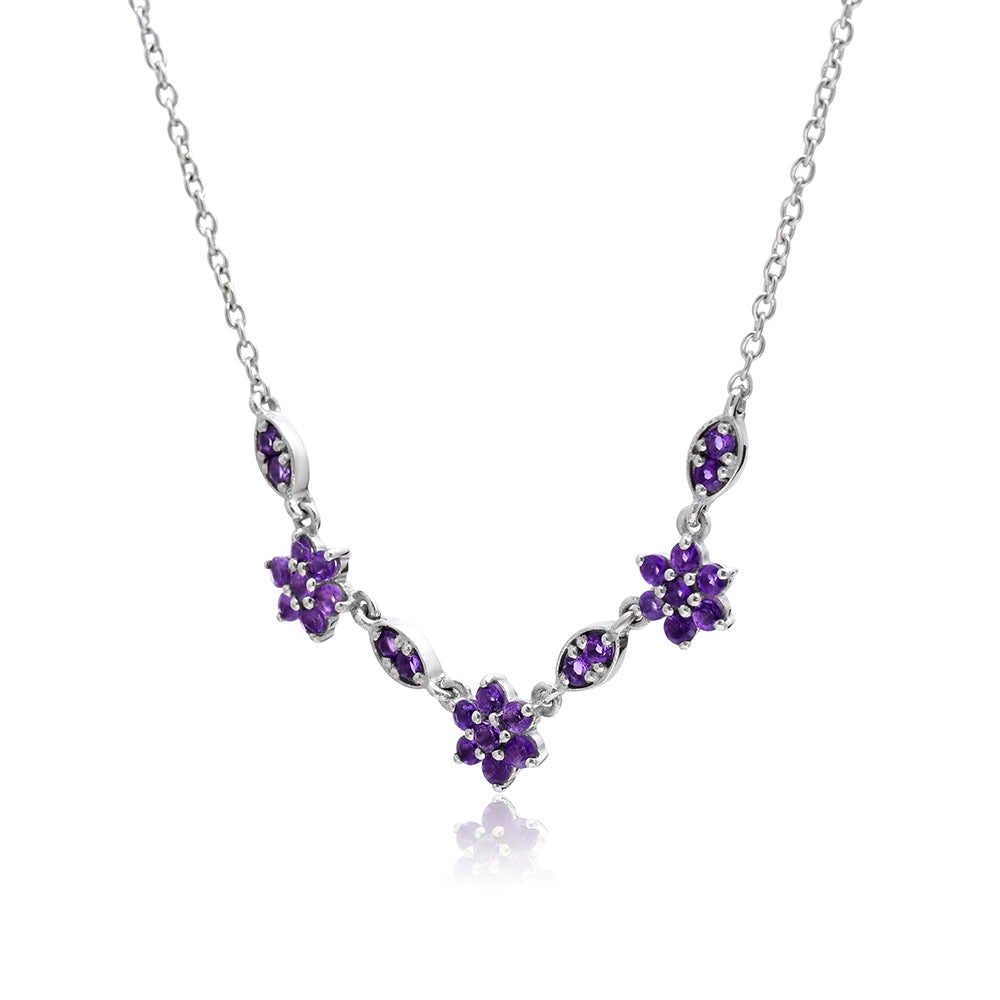 Stříbro 925/1000 - Náhrdelník s Marockým Ametystem - Karátové číslo: 0.87. přibližná hmotnost: 4.11 gramů 4 