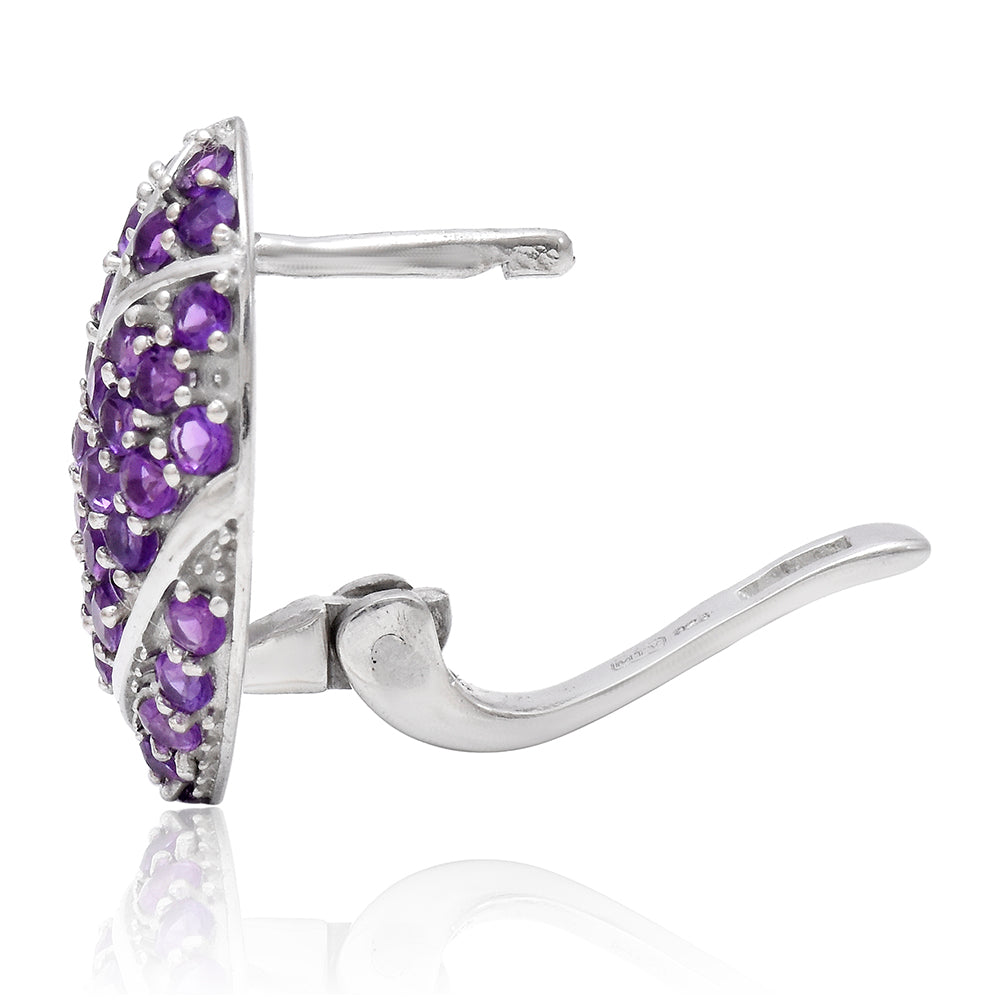 Stříbrné Náušnice s Marockým Ametystem 2 