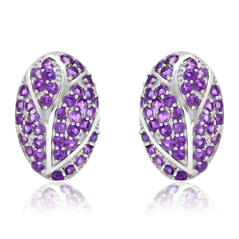 Stříbrné Náušnice s Marockým Ametystem 3 