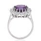 Stříbro 925/1000 - Prsten s Marockým Ametystem a Bílým Topazem - Karátové číslo: 12. přibližná hmotnost: 4.5 gramů