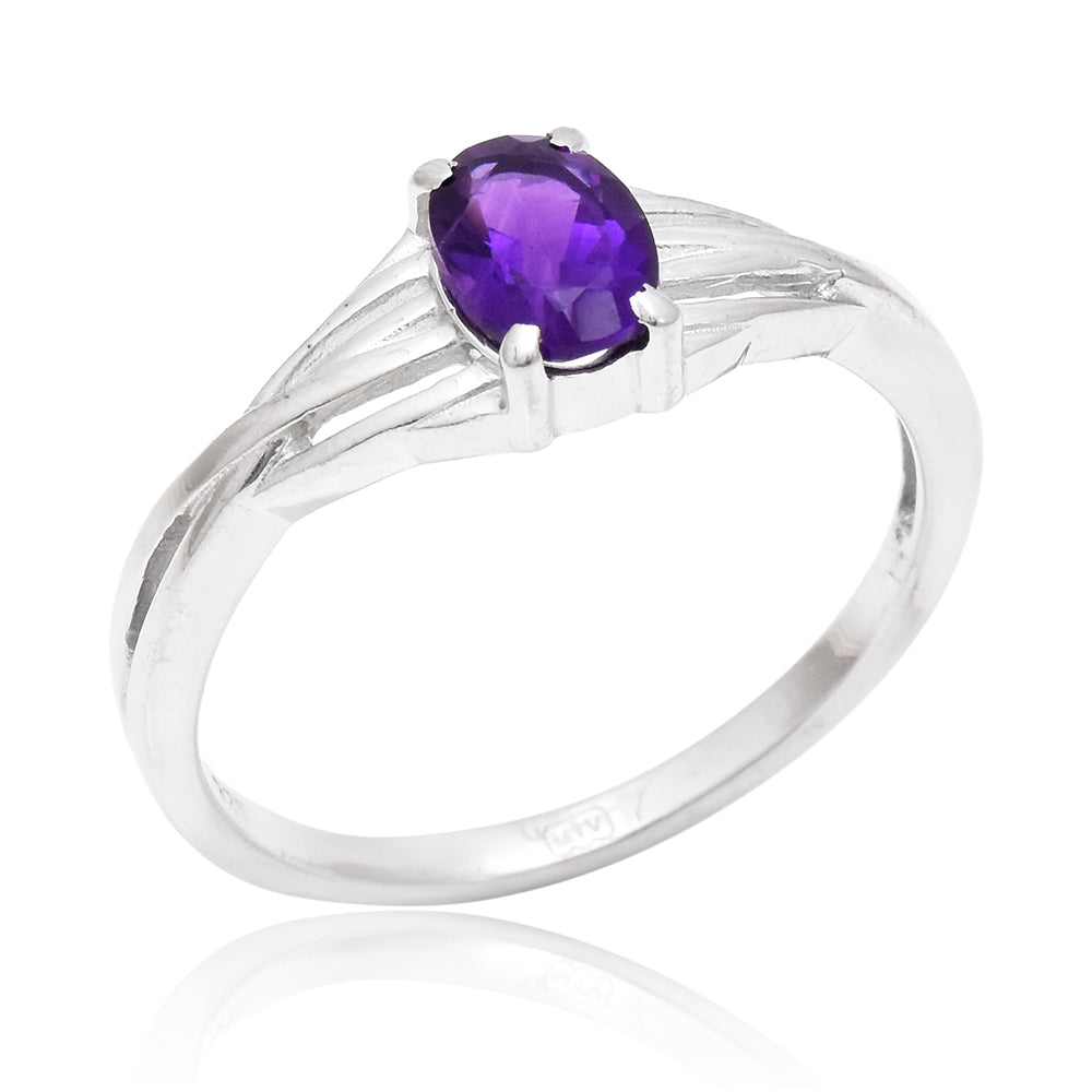 Stříbro 925/1000 - Prsten s Marockým Ametystem - Karátové číslo: 0.72. přibližná hmotnost: 2.15 gramů 1 