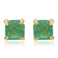 Pozlacené Stříbro 925/1000 - Náušnice s Brazilským Smaragdem - Karátové číslo: 0.9. přibližná hmotnost: 0.99 gramů
