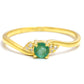 Pozlacené Stříbro 925/1000 - Prsten s Brazilským Smaragdem a Bílým Topazem - Karátové číslo: 0.28. přibližná hmotnost: 1.56 gramů