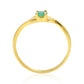 Pozlacené Stříbro 925/1000 - Prsten s Brazilským Smaragdem a Bílým Topazem - Karátové číslo: 0.28. přibližná hmotnost: 1.56 gramů