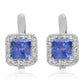 Stříbrné Náušnice s AAA Tanzanitem a Bílým Topazem