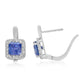 Stříbrné Náušnice s AAA Tanzanitem a Bílým Topazem
