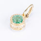 Pozlacené Stříbro 925/1000 - Přívěsek s Brazilským Smaragdem a Bílým Topazem - Karátové číslo: 0.76. přibližná hmotnost: 1.32 gramů