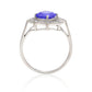 Stříbro 925/1000 - Prsten s AAA Tanzanitem a Bílým Topazem - Karátové číslo: 2.01. přibližná hmotnost: 3.44 gramů
