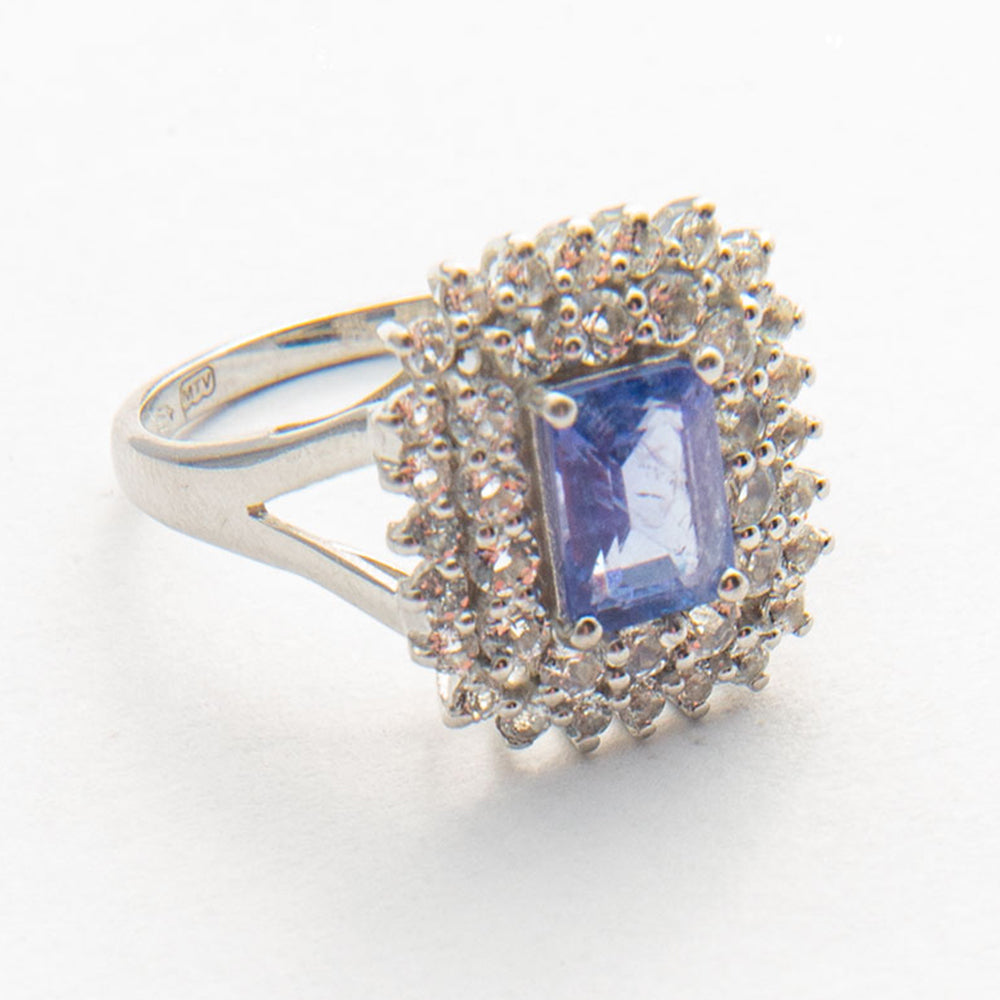 Stříbrný Prsten s AAA Tanzanitem