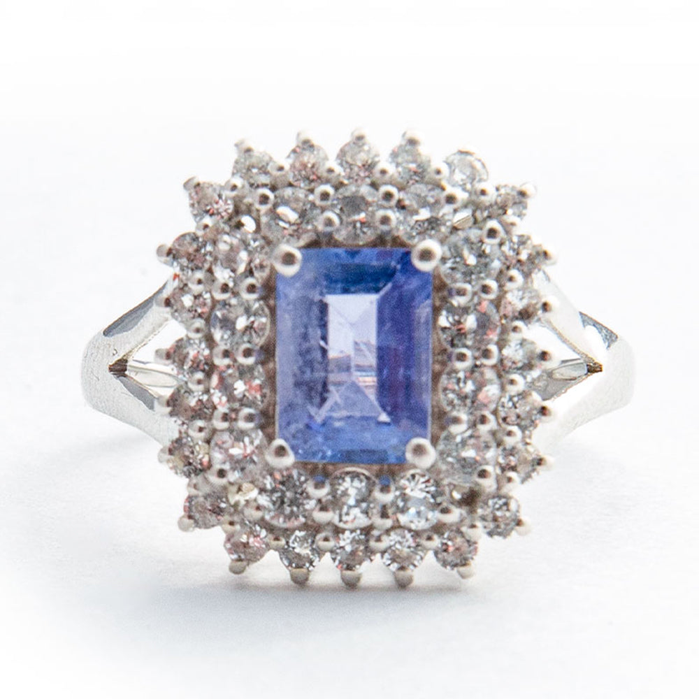 Stříbrný Prsten s AAA Tanzanitem