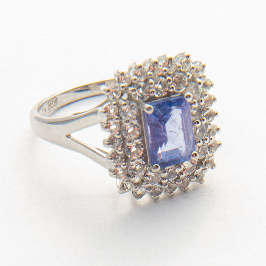 Stříbrný Prsten s AAA Tanzanitem