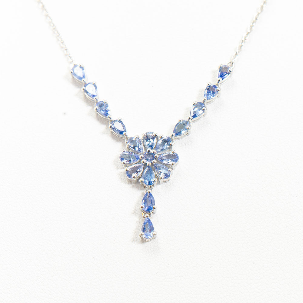 Stříbrný Náhrdelník s AAA Tanzanitem