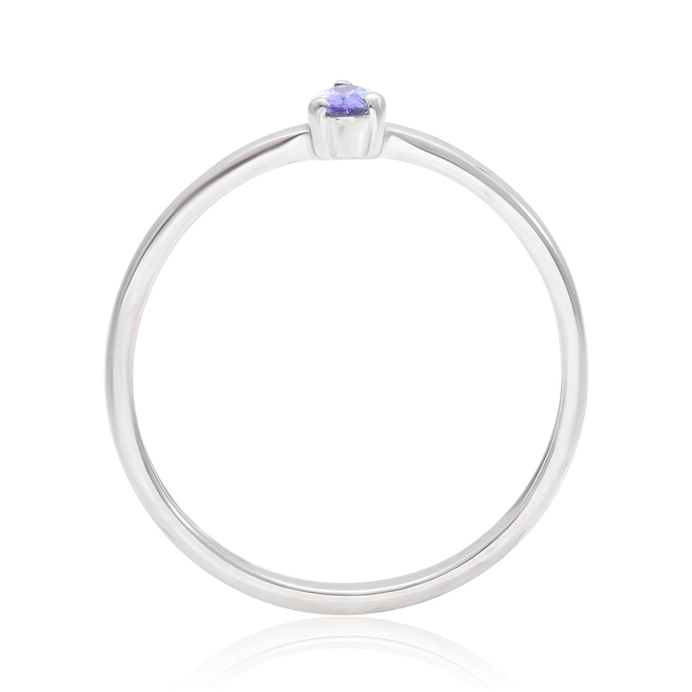 Stříbro 925/1000 - Prsten s AAA Tanzanitem - Karátové číslo: 0.18. přibližná hmotnost: 1.31 gramů 4 