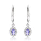 Stříbrné Náušnice s AAA Tanzanitem a Bílým Topazem
