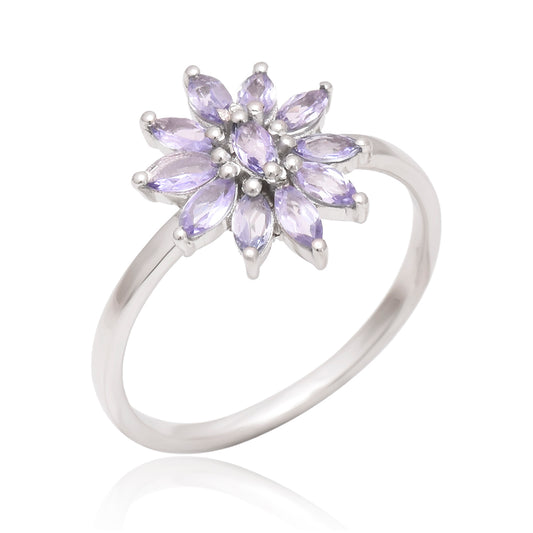 Stříbrný Prsten s AAA Tanzanitem