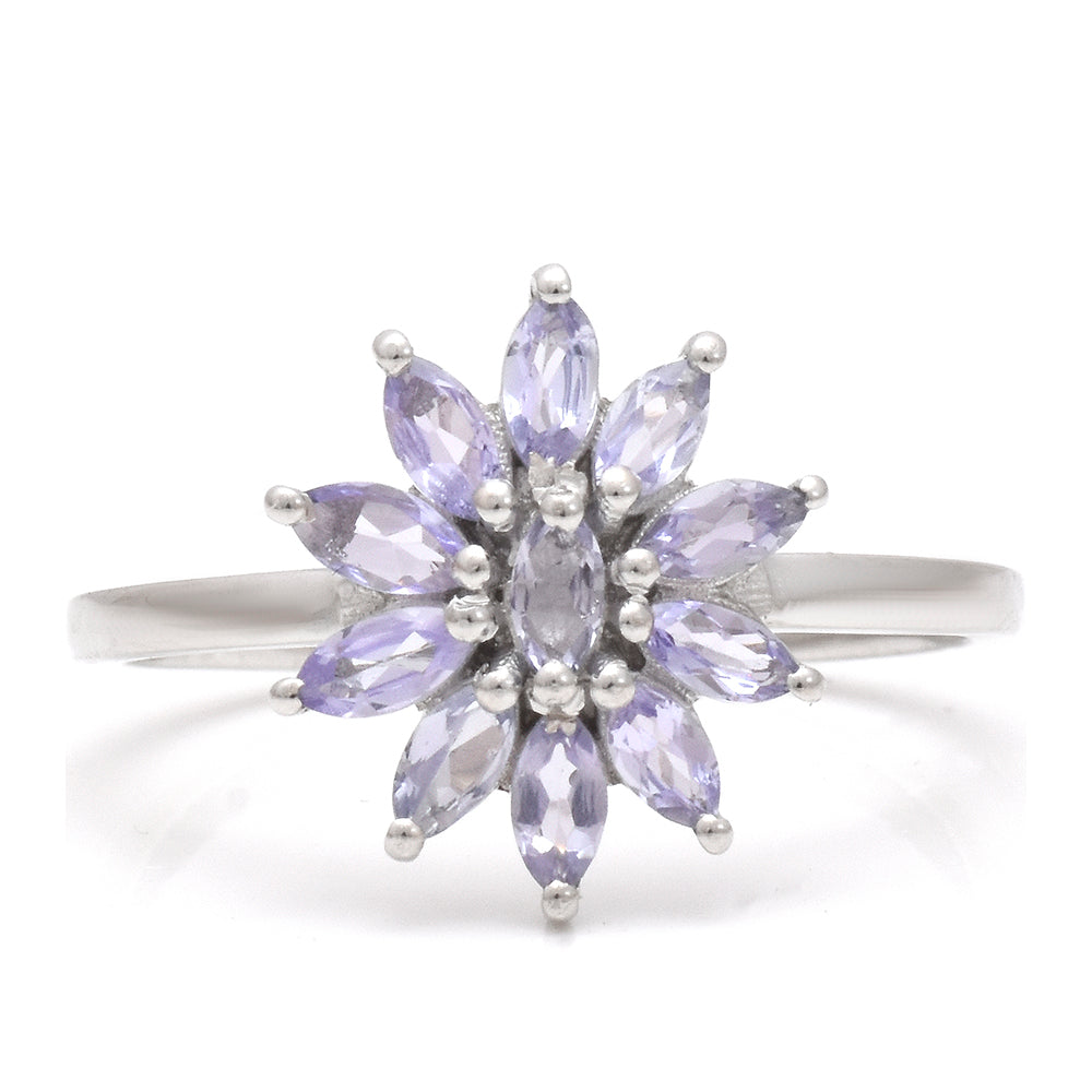 Stříbrný Prsten s AAA Tanzanitem