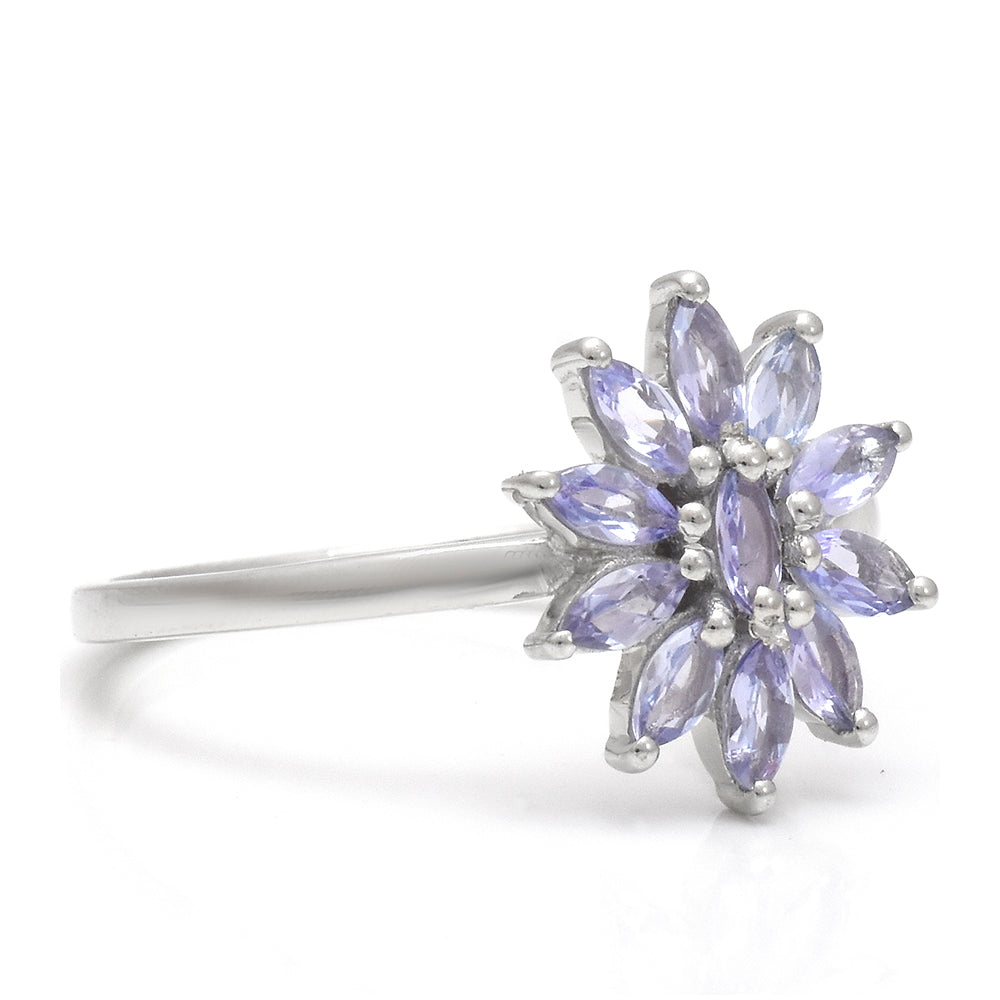 Stříbrný Prsten s AAA Tanzanitem