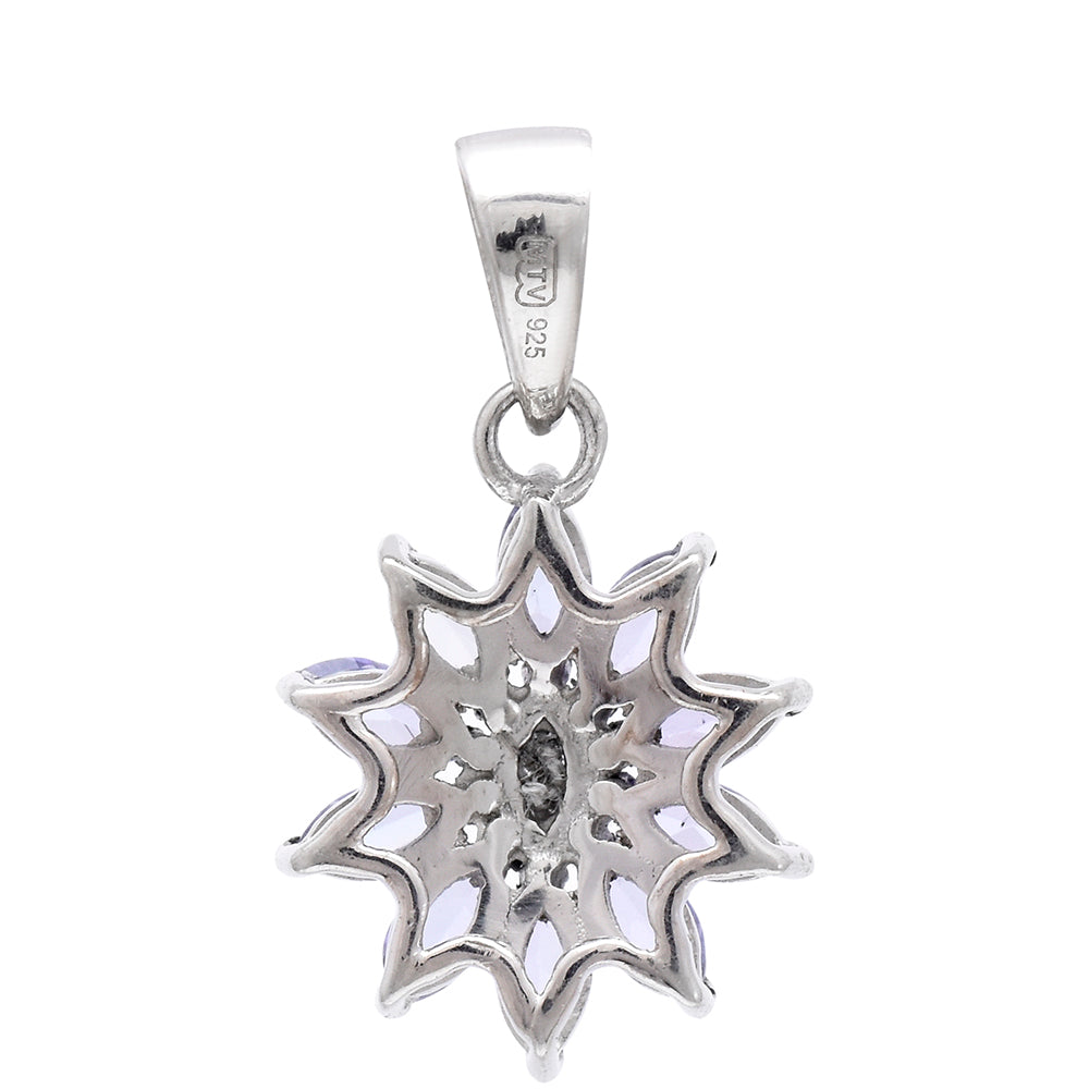 Stříbro 925/1000 - Přívěsek s AAA Tanzanitem - Karátové číslo: 0.79. přibližná hmotnost: 1.43 gramů 2 