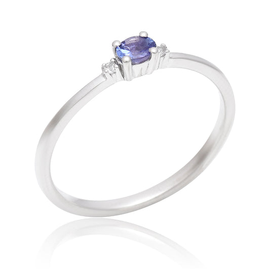 Stříbrný Prsten s AAA Tanzanitem