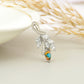 Stříbro 925/1000 - Brož s Ústřicovým Tyrkysem - Karátové číslo: 1.81. přibližná hmotnost: 2.5 gramů