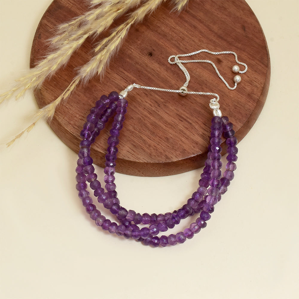 Stříbro 925/1000 - Náhrdelník s Brazilským Ametystem - Karátové číslo: 177.5. přibližná hmotnost: 36 gramů 2 