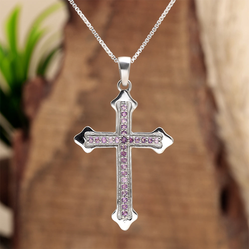 Stříbro 925/1000 - Přívěsek s Brazilským Ametystem - Karátové číslo: 0.42. přibližná hmotnost: 2.6 gramů 1 