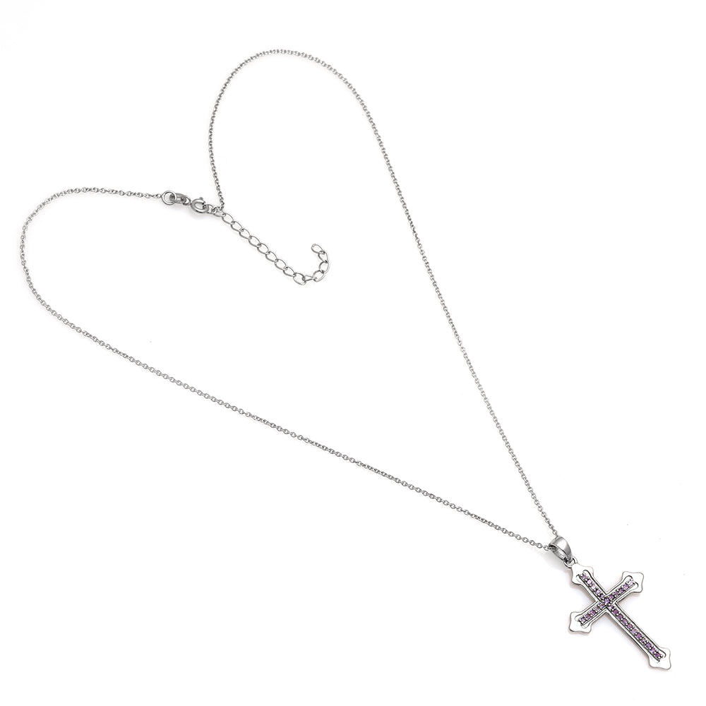 Stříbro 925/1000 - Přívěsek s Brazilským Ametystem - Karátové číslo: 0.42. přibližná hmotnost: 2.6 gramů