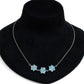 Stříbro 925/1000 - Náhrdelník s Madagascanským Modrým Apatitem - Karátové číslo: 10.6. přibližná hmotnost: 9.92 gramů