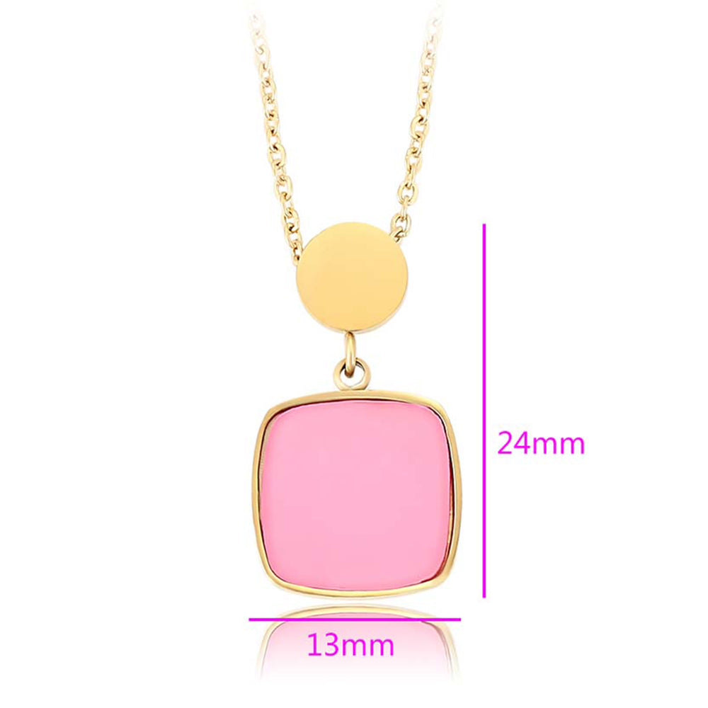 Pozlacený Slitinový Náhrdelník s Růžovým Emporia® Křišťálem 2 