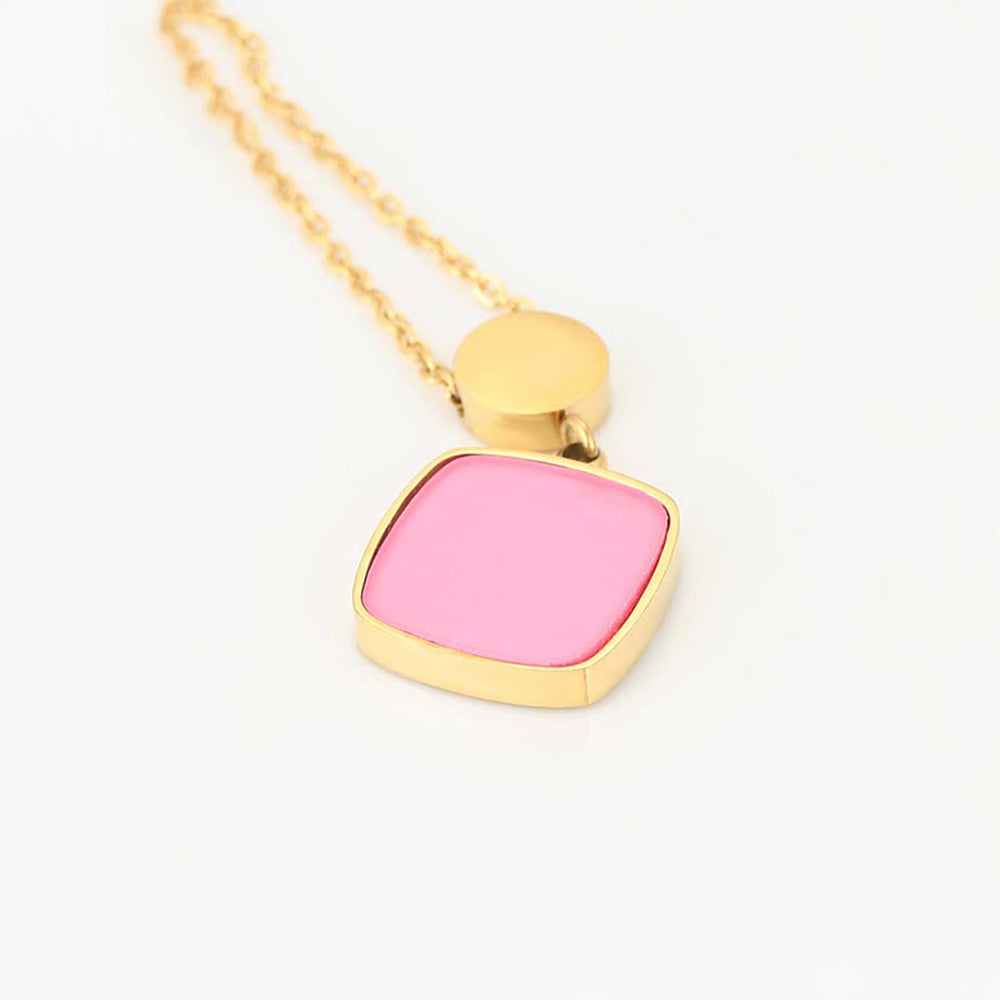 Pozlacený Slitinový Náhrdelník s Růžovým Emporia® Křišťálem 3 