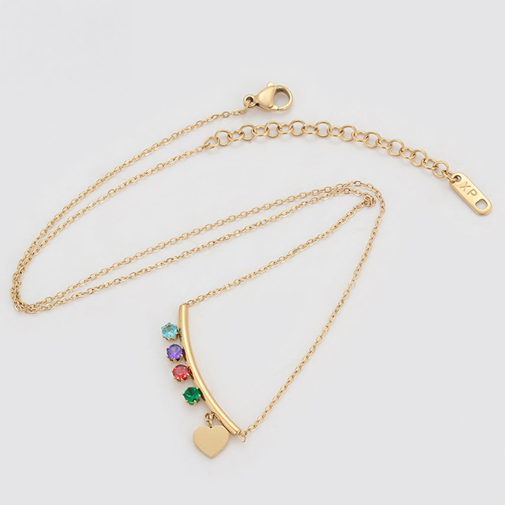 Pozlacený Slitinový Náhrdelník s Červeným Emporia® Křišťálem a se Zeleným Emporia® Křišťálem