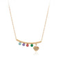 Pozlacený Slitinový Náhrdelník s Červeným Emporia® Křišťálem a se Zeleným Emporia® Křišťálem