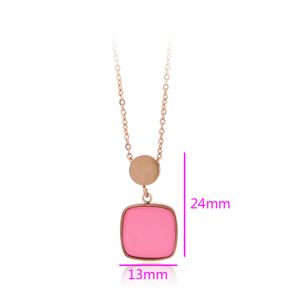 Pozlacený Slitinový Náhrdelník s Růžovým Emporia® Křišťálem 2 