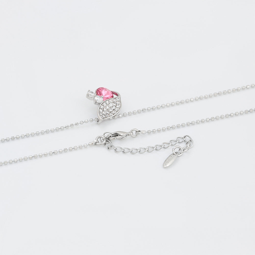 Pozlacený Slitinový Náhrdelník s Růžovým Emporia® Křišťálem 6 