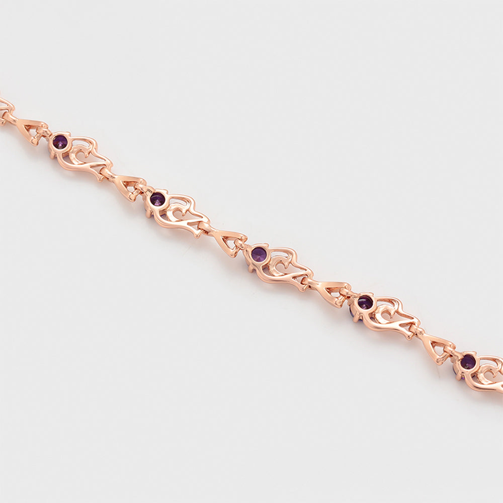 Pozlacený Slitinový Náramek s Fialovým Emporia® Křišťálem