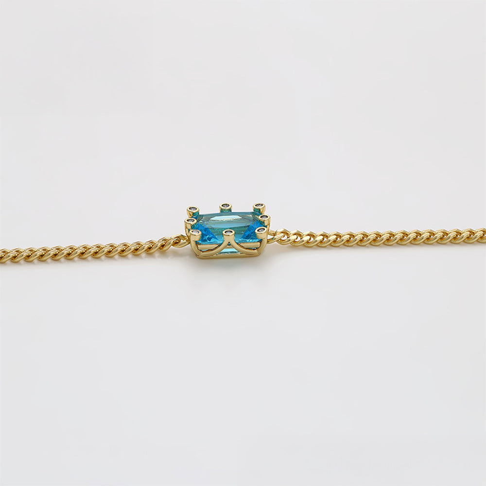 Pozlacený Slitinový Náramek s Modrým Emporia® Křišťálem 3 