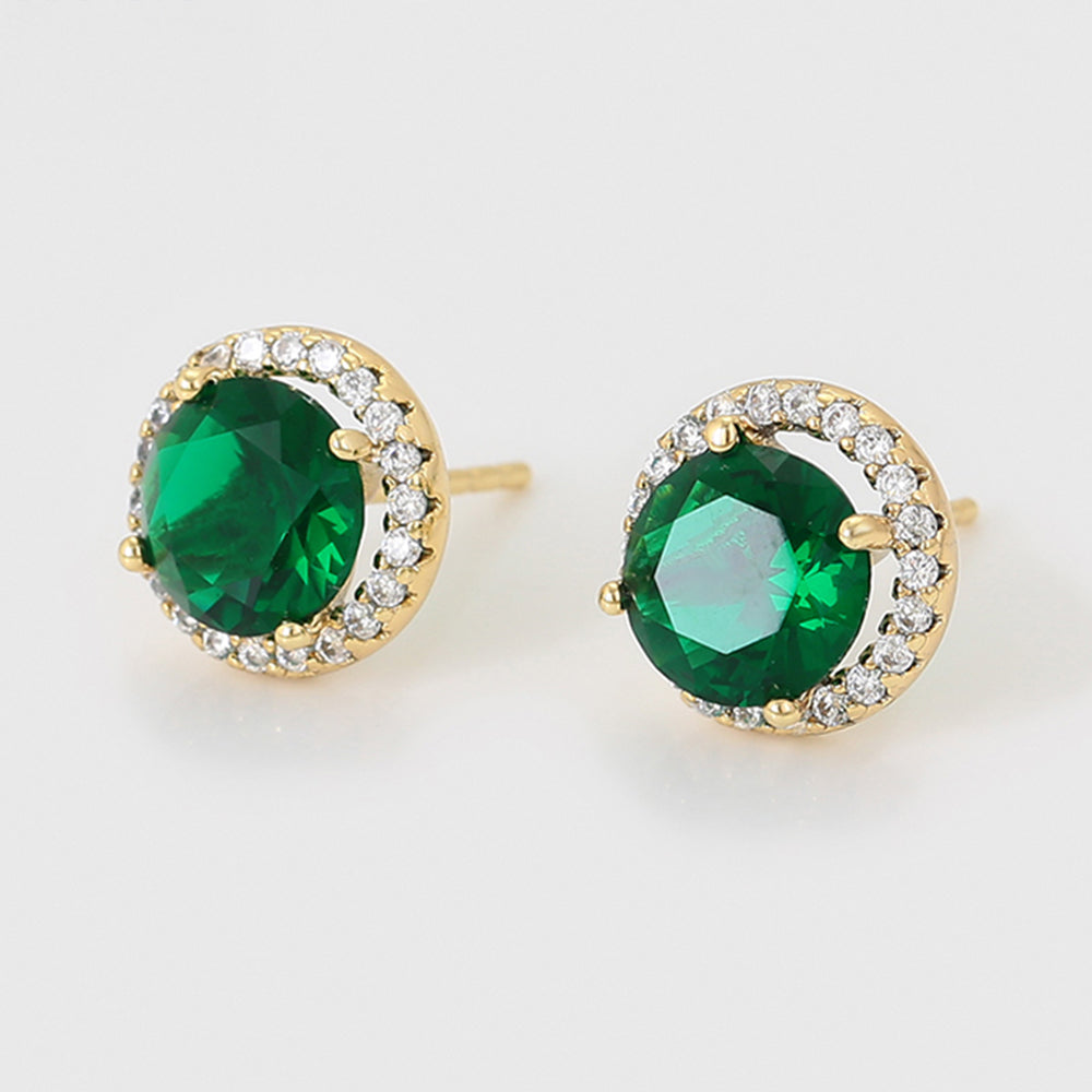 Pozlacené Slitinové Náušnice se Zeleným Emporia® Křišťálem a Bílým Emporia® Křišťálem 7 