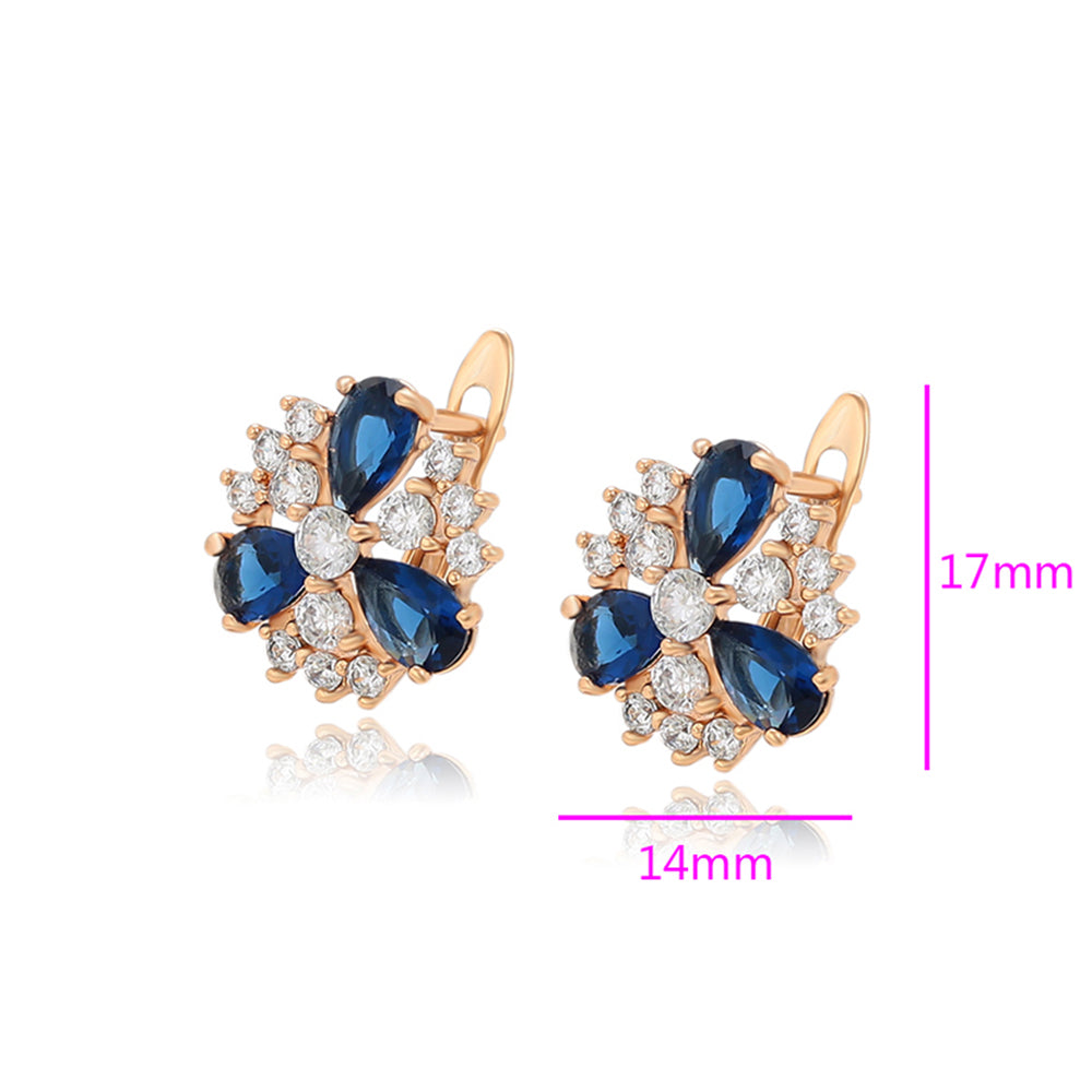 Pozlacené Slitinové Náušnice s Modrým Emporia® Křišťálem a Bílým Emporia® Křišťálem 2 