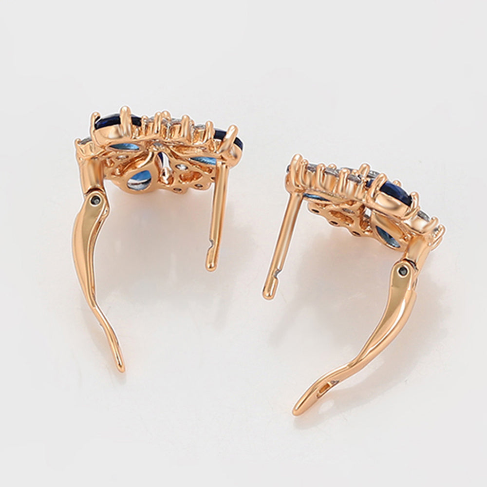 Pozlacené Slitinové Náušnice s Modrým Emporia® Křišťálem a Bílým Emporia® Křišťálem 7 