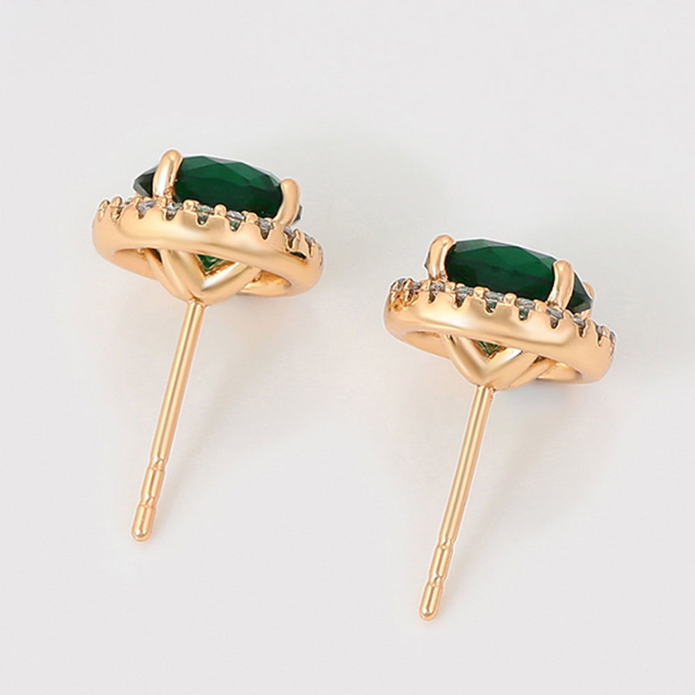 Pozlacené Slitinové Náušnice se Zeleným Emporia® Křišťálem a Bílým Emporia® Křišťálem 3 