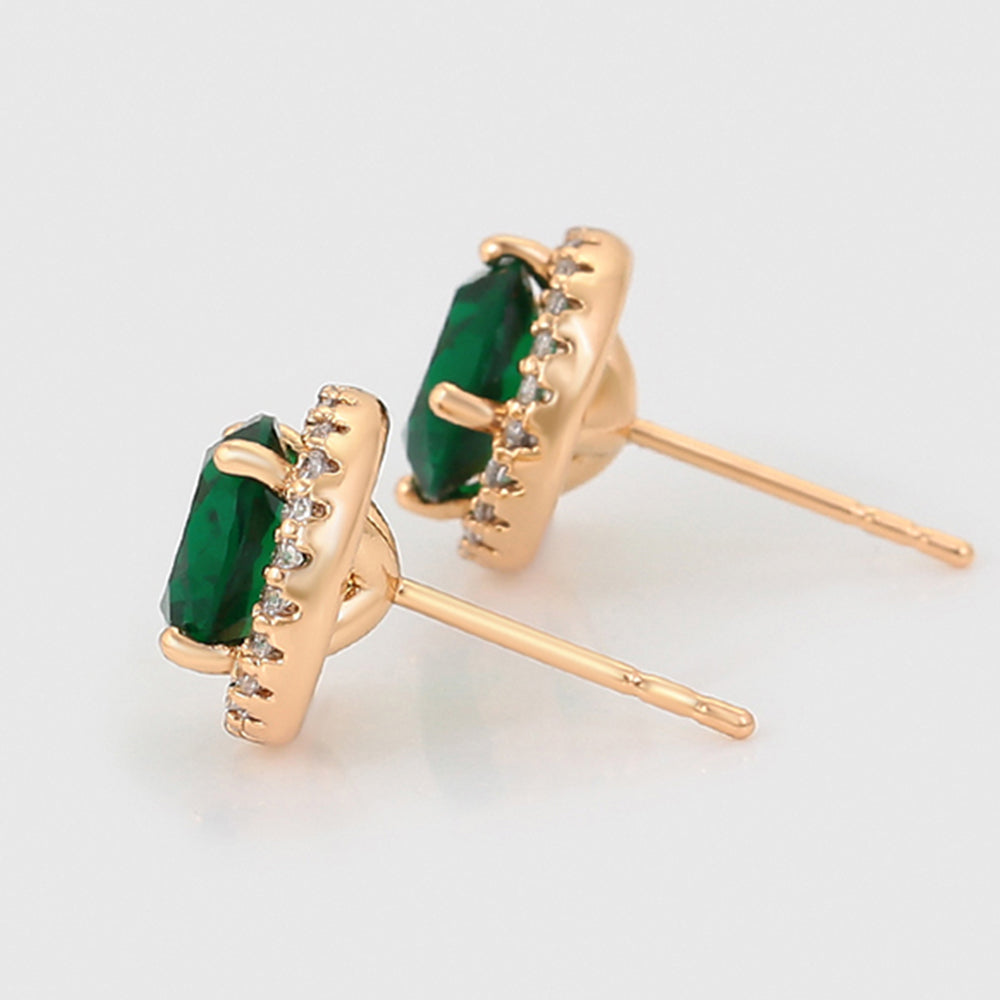 Pozlacené Slitinové Náušnice se Zeleným Emporia® Křišťálem a Bílým Emporia® Křišťálem 6 