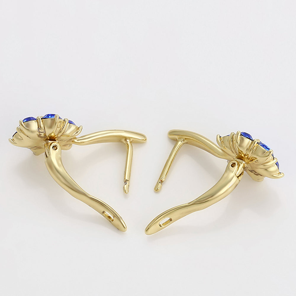 Pozlacené Slitinové Náušnice s Modrým Emporia® Křišťálem 4 