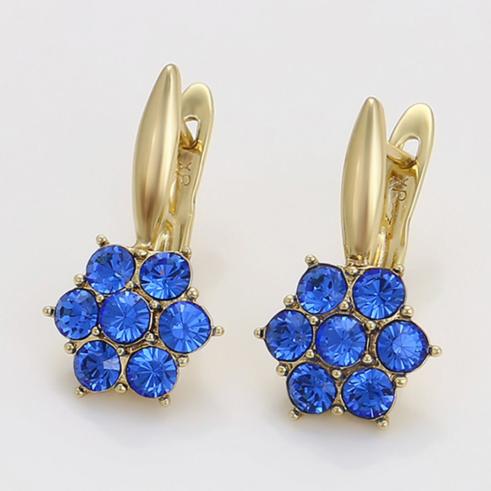 Pozlacené Slitinové Náušnice s Modrým Emporia® Křišťálem 6 