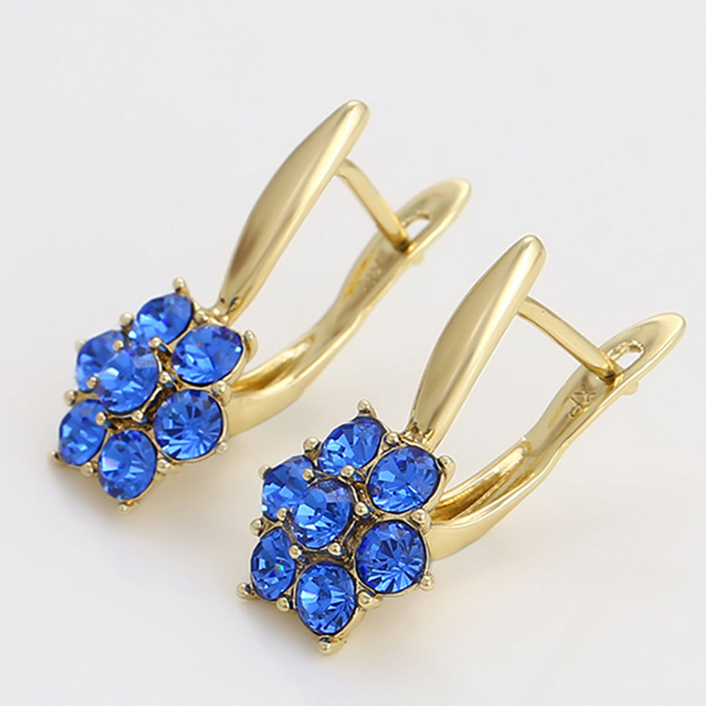 Pozlacené Slitinové Náušnice s Modrým Emporia® Křišťálem
